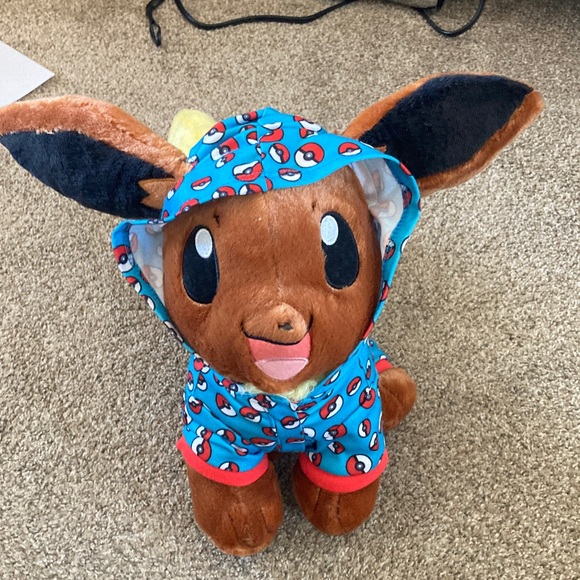 Build-A-Bear Pokemon Evee Brown Plush with Blue Outfit - Picture 2 of 4
